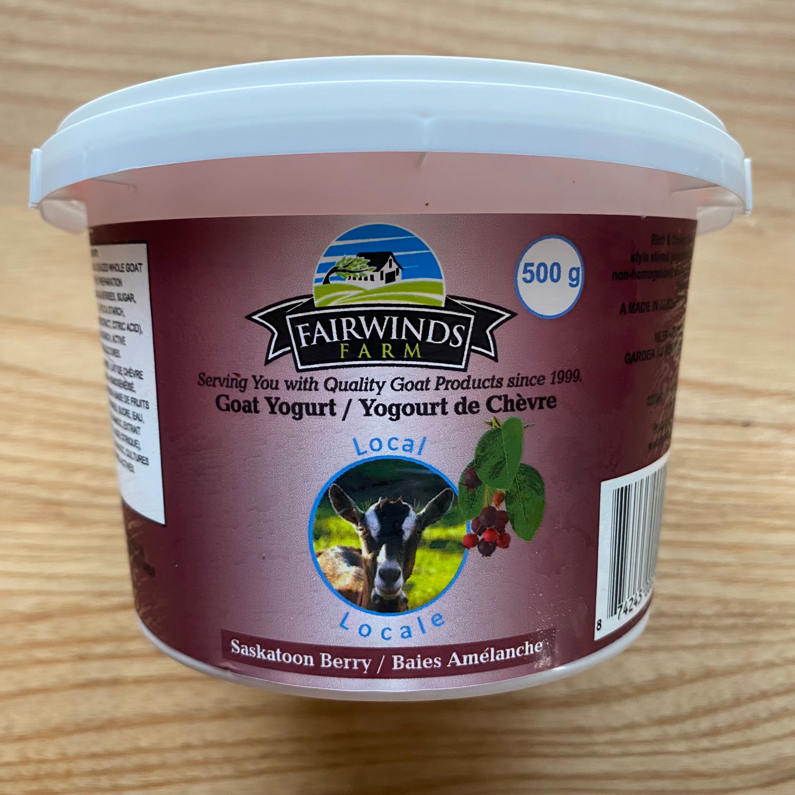 Fairwinds Farm Goat Yogurt SASKATOON 500 grams Alberta